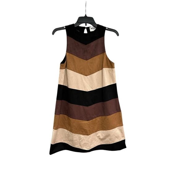 Show Me Your Mumu Faux Suede Chevron Mini Dress - Small - Picture 2 of 4